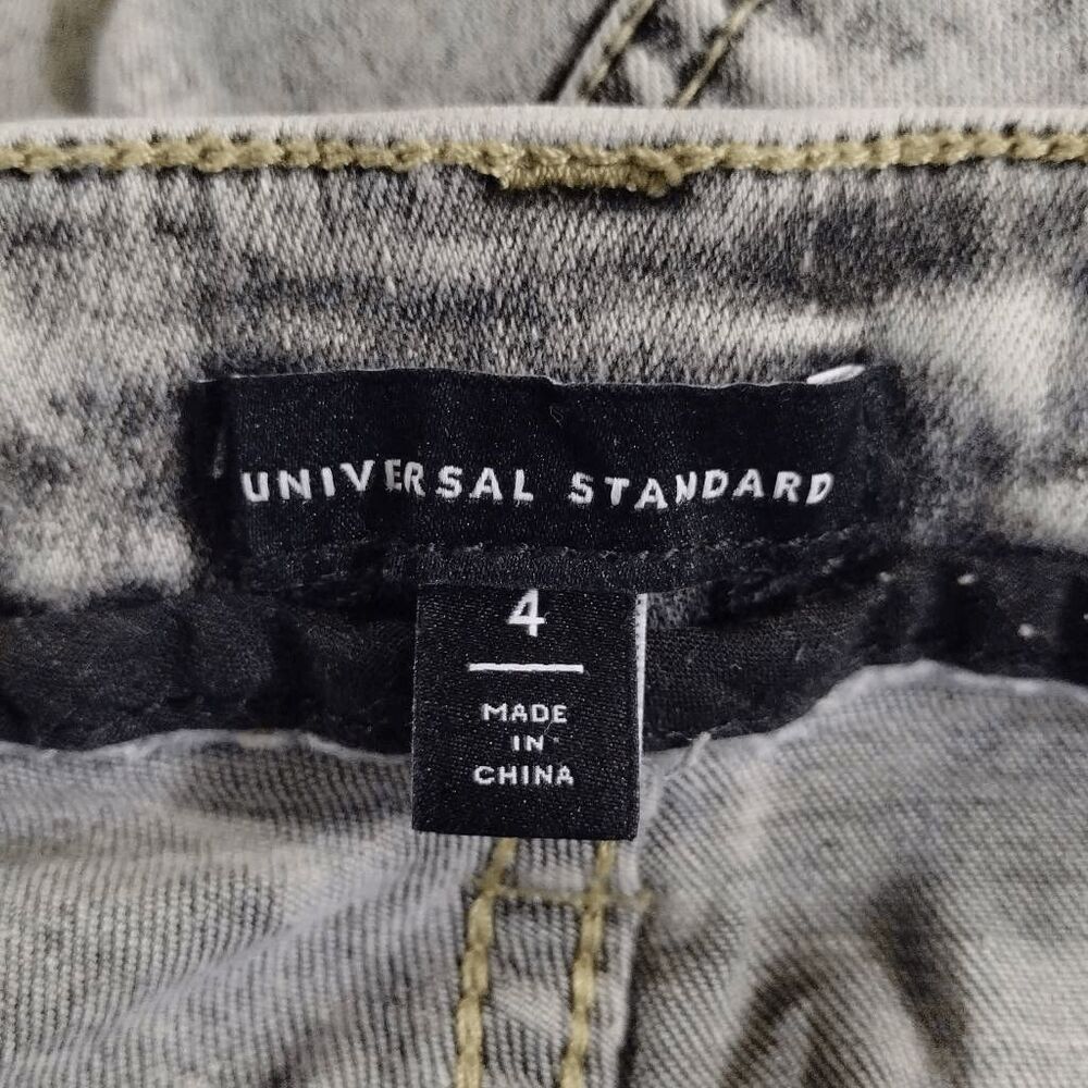 Universal Standard Seine Gray Acid Wash Stretch Skinny Ankle Crop Jeans Sz 4 - Picture 5 of 6